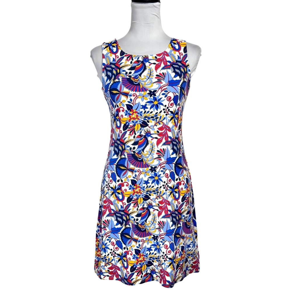 NEW Jude Connally Beth Dress Sleeveless Floral Shift XS Mod Jude Cloth Graphic